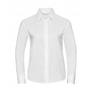 Russell Collection Ladies' Classic Oxford Shirt LS - White - XL(42)
