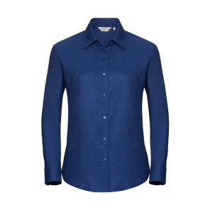 Russell Collection Ladies' Classic Oxford Shirt LS - Blue - 3XL