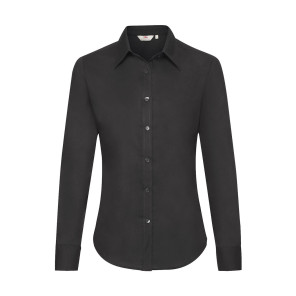 Fruit of the Loom Ladies' Oxford Shirt LS - Black - XL