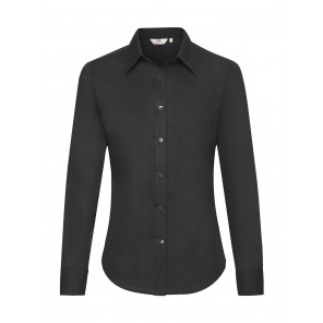 Fruit of the Loom Ladies' Oxford Shirt LS - Black - XS
