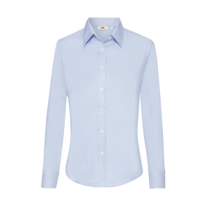 Fruit of the Loom Ladies' Oxford Shirt LS - Blue - 3XL
