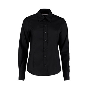 Kustom Kit Women's Tailored Fit Premium Oxford Shirt - Black - 5XL