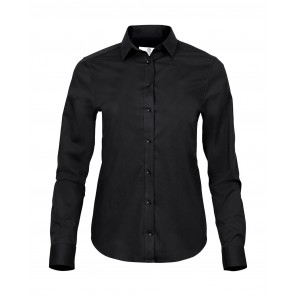 Tee Jays Ladies' Stretch Luxury Shirt - Black - S