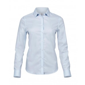 Tee Jays Ladies' Stretch Luxury Shirt - Light Blue - XS