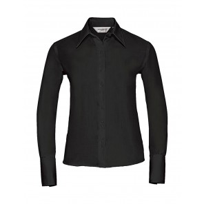Russell Collection Ladies' Ultimate Non-iron Shirt LS - Black - XS