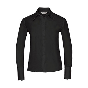Russell Collection Ladies' Ultimate Non-iron Shirt LS - Black - M