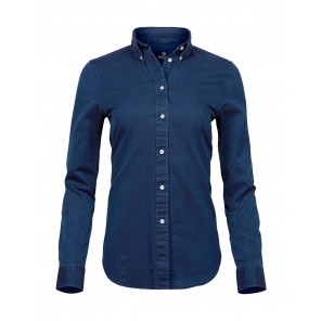 Tee Jays Ladies' Casual Twill Shirt - Indigo - XS