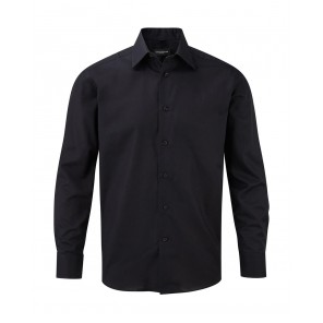 Russell Collection Oxford Shirt LS - Black - 3XL