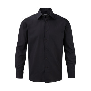 Russell Collection Oxford Shirt LS - Black - 4XL