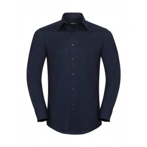 Russell Collection Oxford Shirt LS - Bright Navy - L