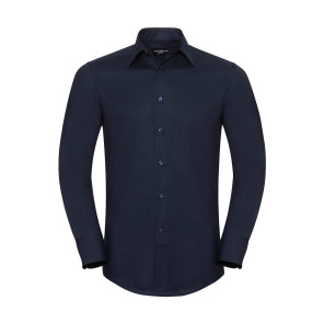 Russell Collection Oxford Shirt LS - Navy Blue - XL
