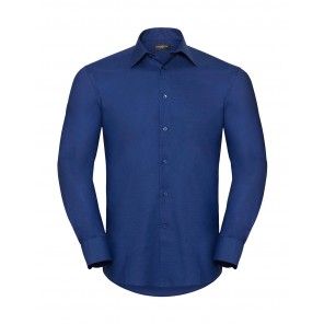 Russell Collection Oxford Shirt LS - Bright Royal - L