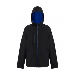 Regatta Professional Navigate 2-Layer Hooded Softshell Jacket - Black/New Royal - L