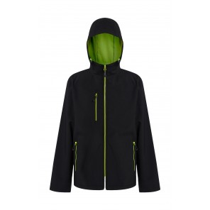 Regatta Professional Navigate 2-Layer Hooded Softshell Jacket - Black/Lime Green - M