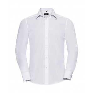 Russell Collection Tailored Poplin Shirt LS - White - XL