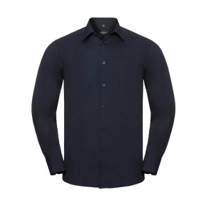 Russell Collection Tailored Poplin Shirt LS - Navy Blue - 2XL