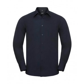 Russell Collection Tailored Poplin Shirt LS - French Navy - 2XL