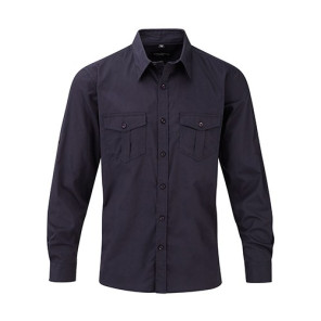 Russell Mens Roll Sleeve Shirt LS 