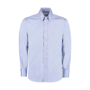 Kustom Kit Tailored Fit Premium Oxford Shirt - Blue - L