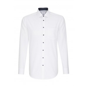 Seidensticker Contrast Patch Regular Fit 1/1 Business Kent - White - 47