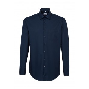 Seidensticker Contrast Patch Regular Fit 1/1 Business Kent - Dark Blue - 45