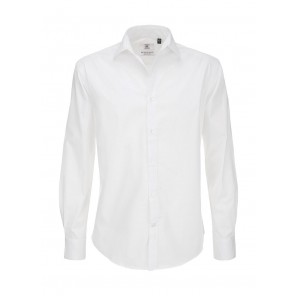 B&C Black Tie LSL/men Shirt - White - S