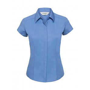 Russell Ladies' Fitted Poplin Shirt - Corporate Blue - XS