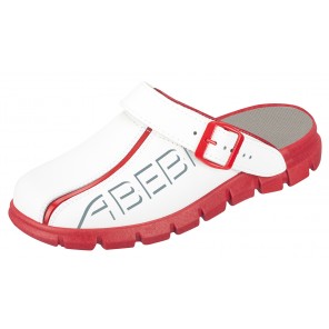 Abeba Berufsschuhe Dynamic OB Clog weiß/rot CE SRC