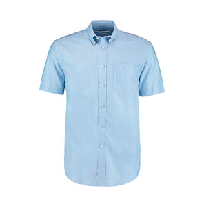 Kustom Kit Classic Fit Workwear Oxford Shirt SSL - Blue - L