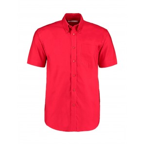 Kustom Kit Classic Fit Workwear Oxford Shirt SSL - Red - M