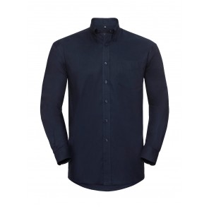 Russell Collection Oxford Shirt LS - Bright Navy - 5XL