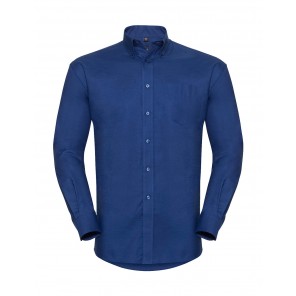 Russell Collection Oxford Shirt LS - Bright Royal - 5XL