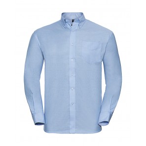 Russell Collection Oxford Shirt LS - Oxford Blue - 5XL