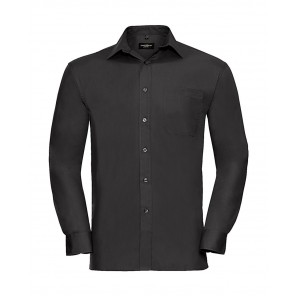Russell Collection Cotton Poplin Shirt LS - Black - 2XL