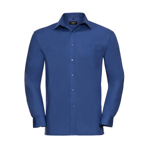 Russell Collection Cotton Poplin Shirt LS - Blue - S