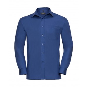 Russell Collection Cotton Poplin Shirt LS - Aztec Blue - 4XL