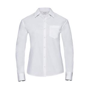 Russell Collection Ladies' Cotton Poplin Shirt LS - White - XL (Retoure-Ware)