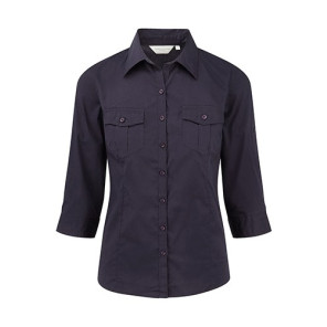Russell Ladies Roll 3/4 Sleeve Shirt French Navy - Größe L