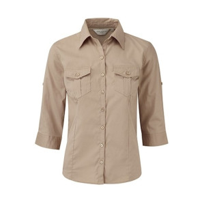 Russell Ladies Roll 3/4 Sleeve Shirt Khaki - Größe L