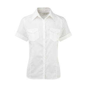 Russell Ladies Roll Sleeve Shirt White - Größe S