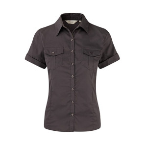 Russell Ladies Roll Sleeve Shirt Zinc - Größe M