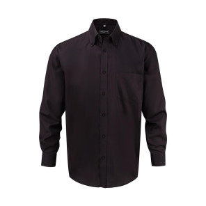 Russell Collection Men's LS Ultimate Non-iron Shirt - Black - 4XL