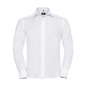 Russell Collection Tailored Ultimate Non-iron Shirt LS - White - 4XL
