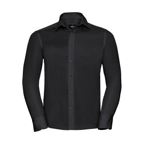 Russell Collection Tailored Ultimate Non-iron Shirt LS - Black - 4XL