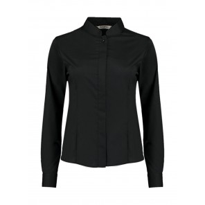 Bargear Women's Tailored Fit Mandarin Collar Shirt - Black - L