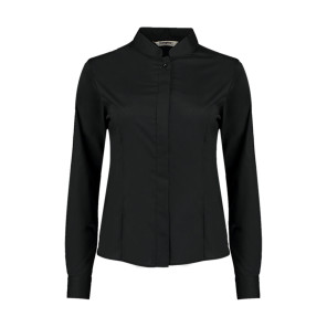 Bargear Women's Tailored Fit Mandarin Collar Shirt - Black - XL