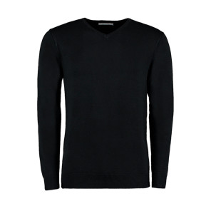 Kustom Kit Classic Fit Arundel V Neck Sweater - Black - 2XS