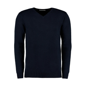 Kustom Kit Classic Fit Arundel V Neck Sweater - Navy Blue - 2XS