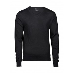 Tee Jays Men's V-Neck Sweater - Black - 3XL