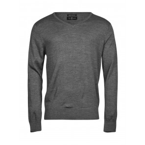 Tee Jays Men's V-Neck Sweater - Grey Melange - M